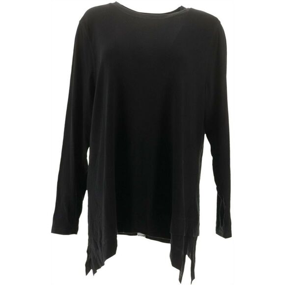 Isaac Mizrahi SOHO Long Sleeve Tulip Hem Knit Top - Picture 2 of 6